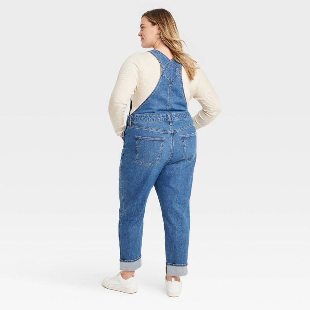 Women's Blue Denim Overalls - Picture 3 of 16